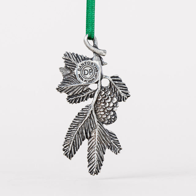 the back of the bird on a bough pewter ornament