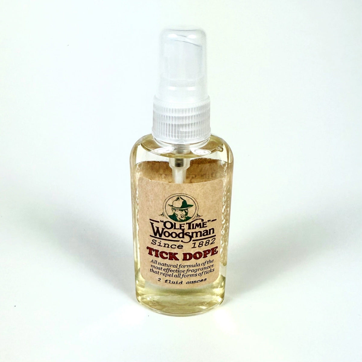 Bottle of 'Tick Dope' by Ole Time Woodsman on a white background