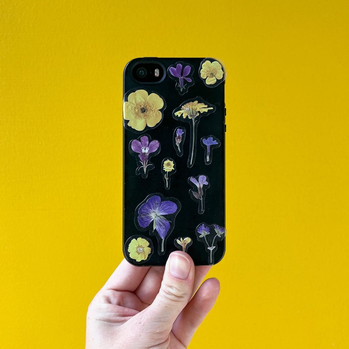 Pressed Flowers Sticker Sheet - Yellows and Purples