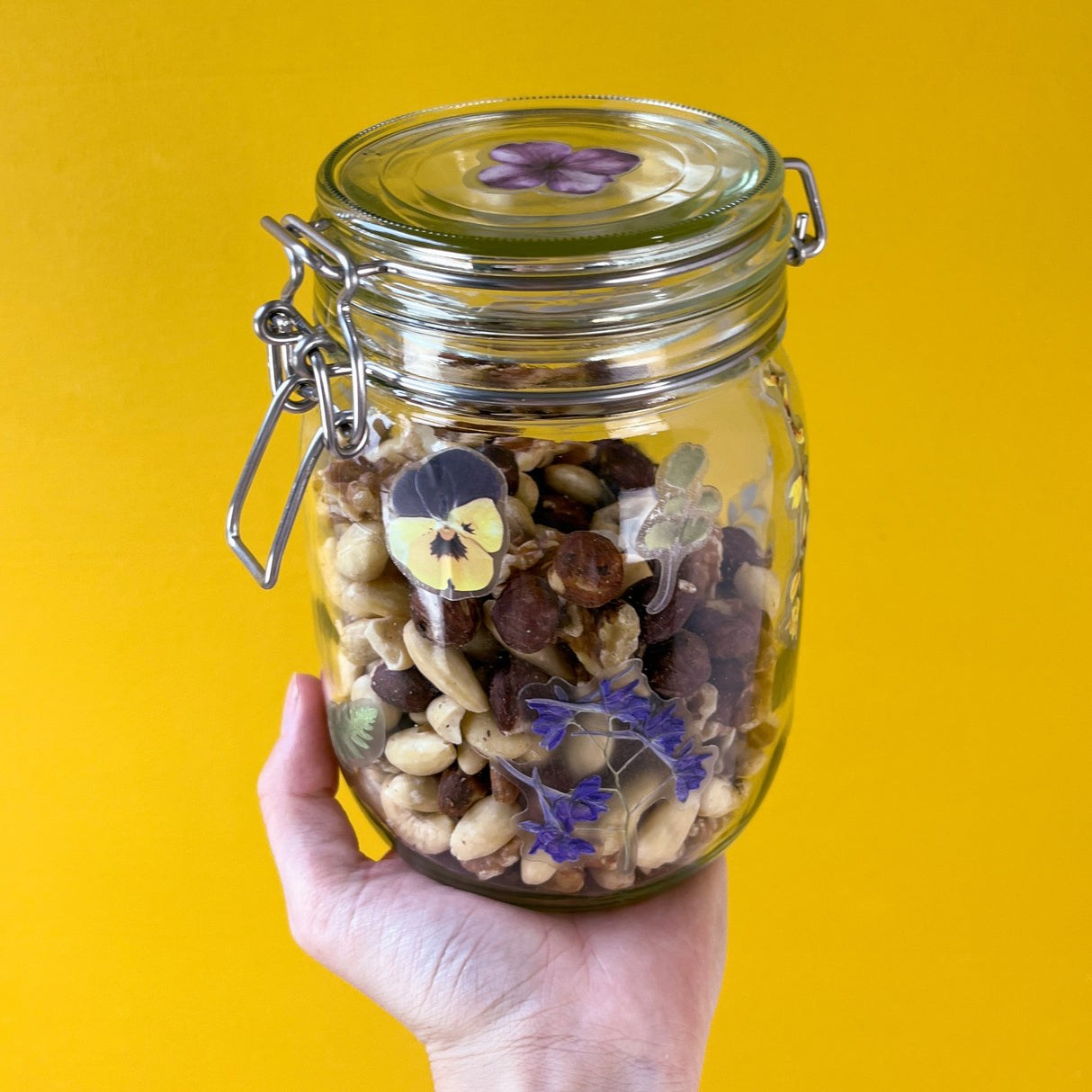 Pressed Flowers Sticker Sheet - Yellows and Purples