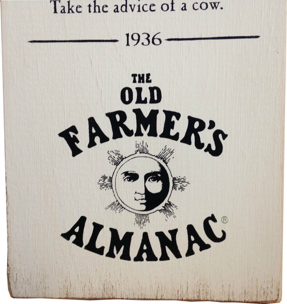 Almanac Wooden Sign - Ode to a Cow