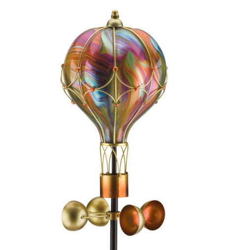 Swirl Balloon Spinner Solar Stake - Orange