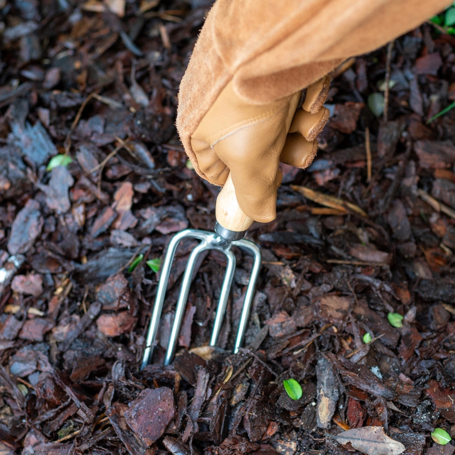 Round Tine Fork with Birch Handle