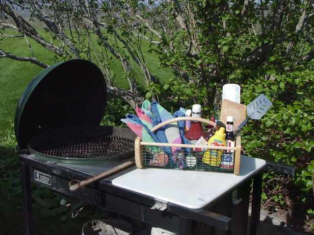 Garden Hod holding barbecue picnic supplies