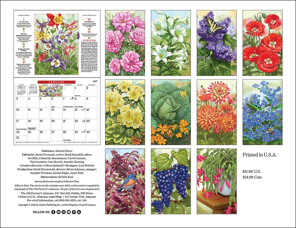 2027 Gardening Wall Calendar