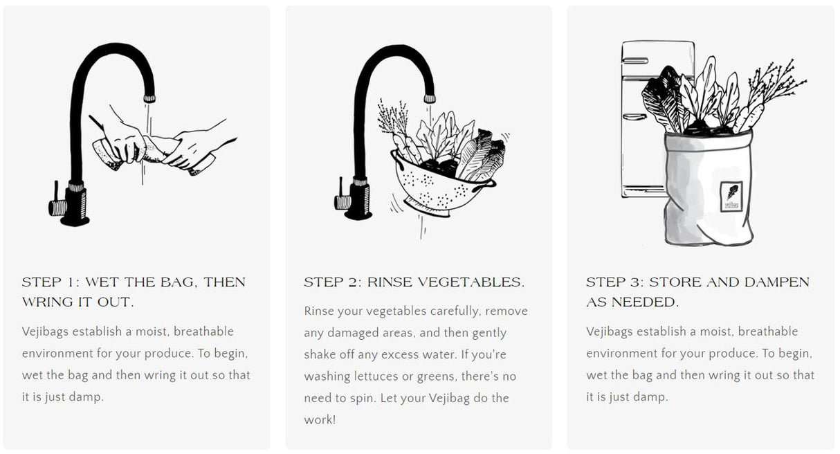 Vejibag - 11" X 12" - Standard - Vegetable Crisper Bag