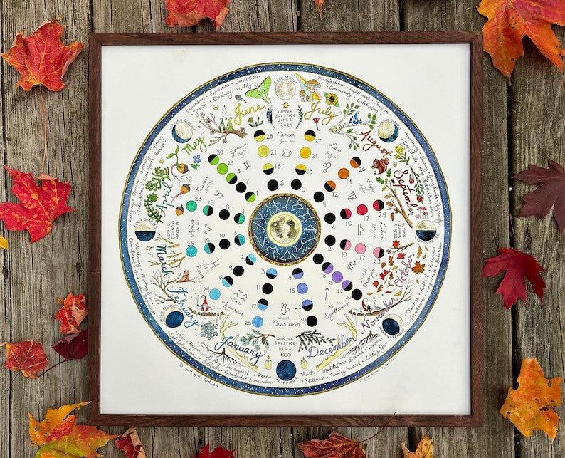 Giclée  Art Print - 2026 Lunar Calendar Wheel of the Year