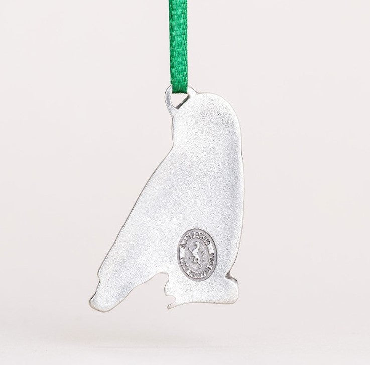 Snowy Owl Pewter Ornament