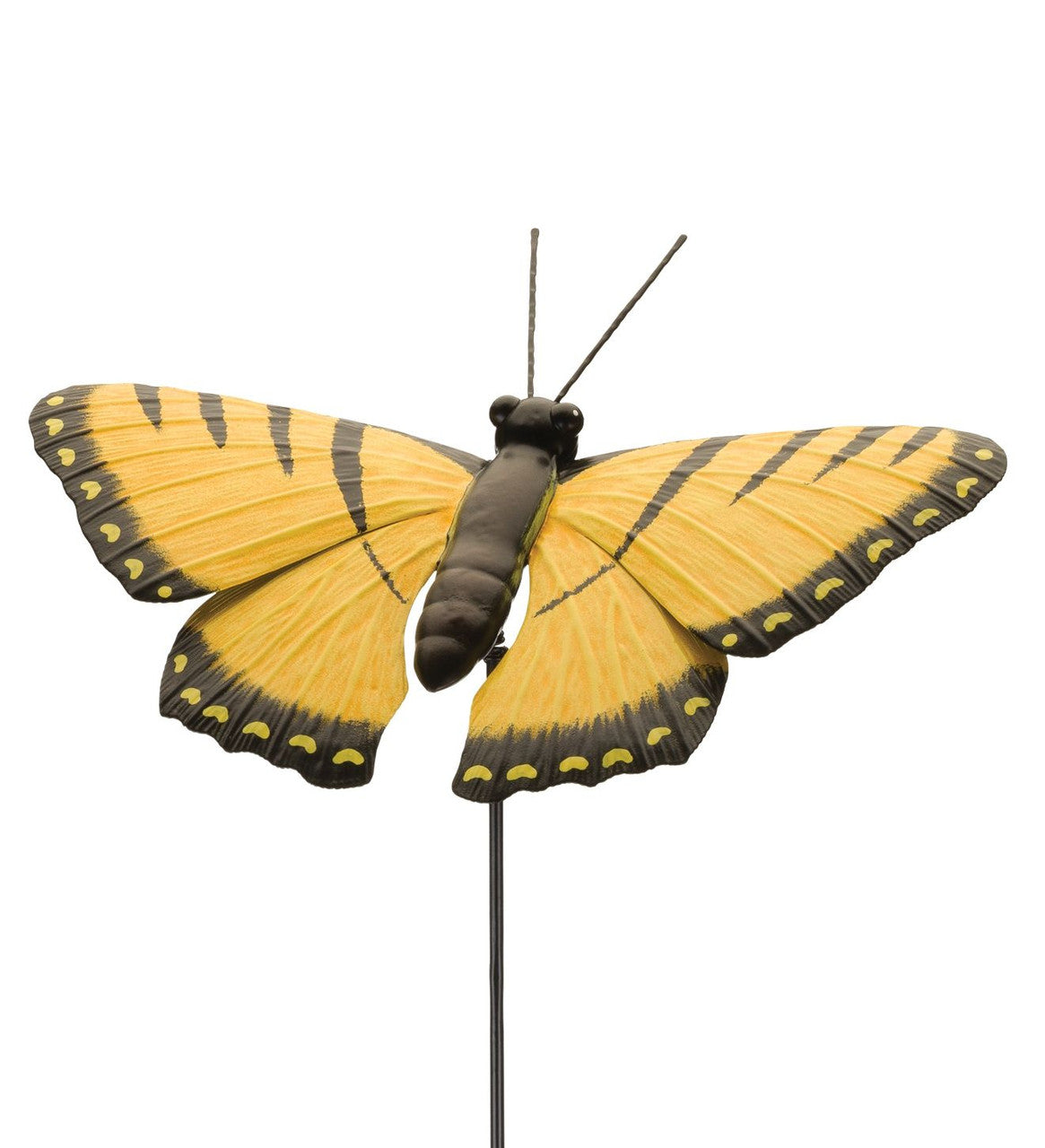 Close-up of the Swallowtail butterfly stake, highlighting the intricate hand-painted details and craftsmanship.