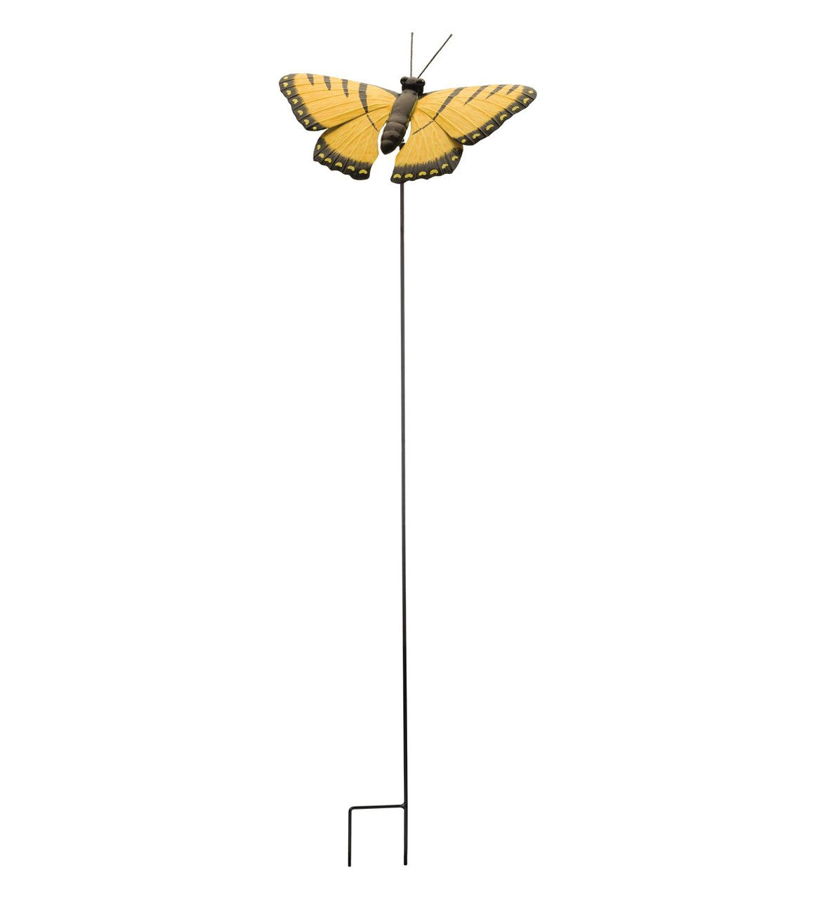 Butterfly Stake featuring a detailed Swallowtail butterfly, showcasing its vibrant colors and realistic design atop a 46-inch stake