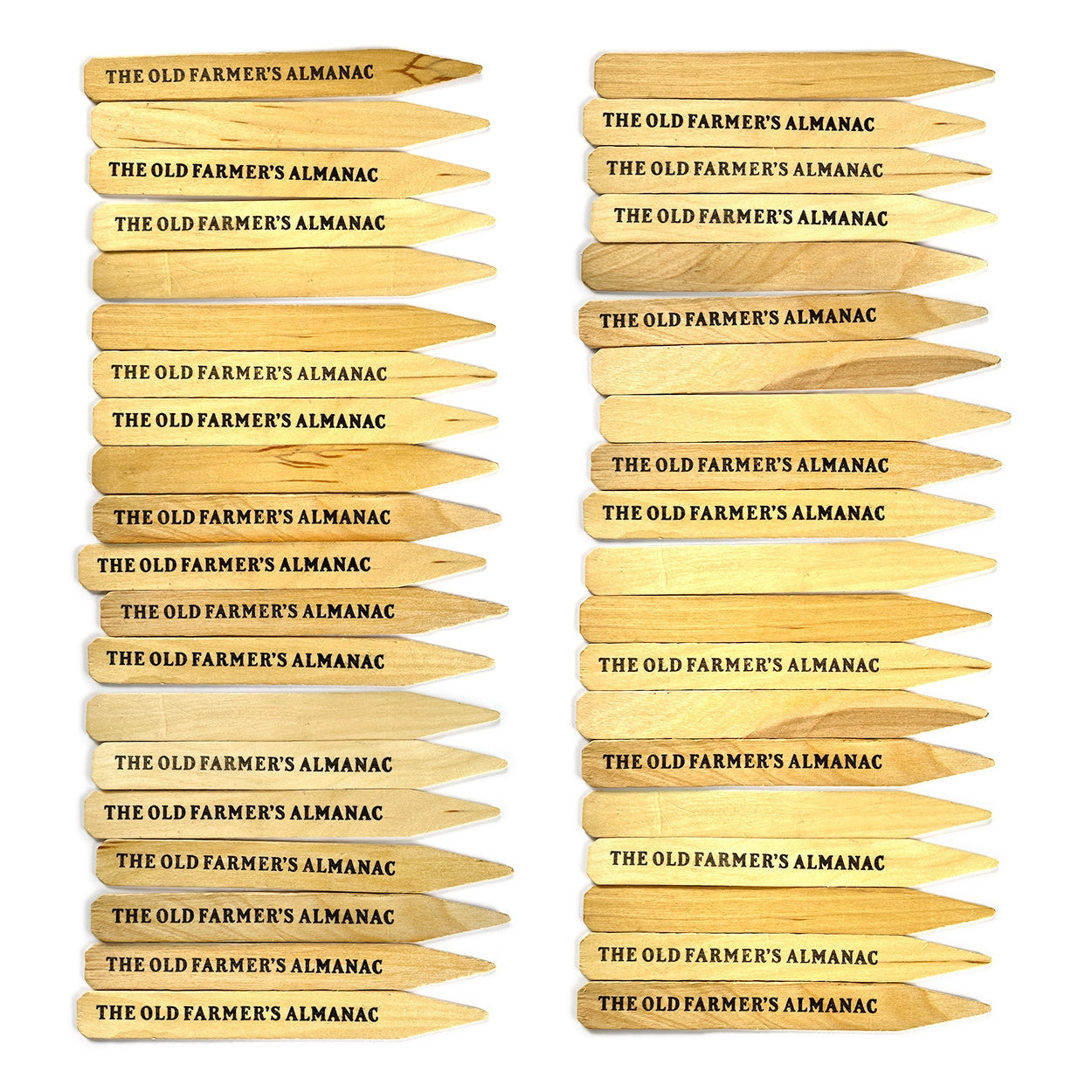 The Old Farmer's Almanac Wooden Garden Plant Markers (40 Pack)
