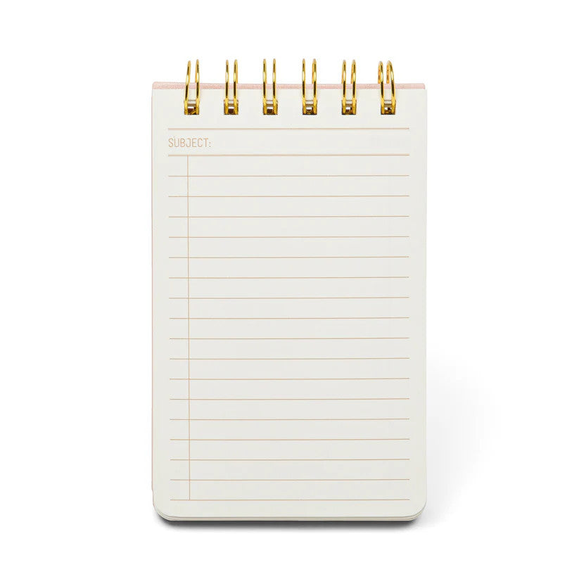 an interior page of the twin wire notebook showing the lined pages with the heading "subject" at the top