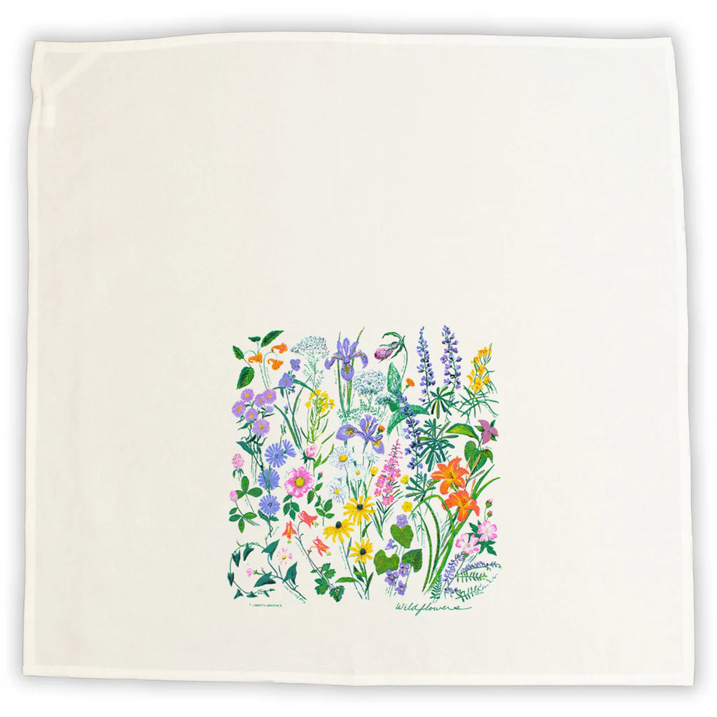 Floral design on a white towel