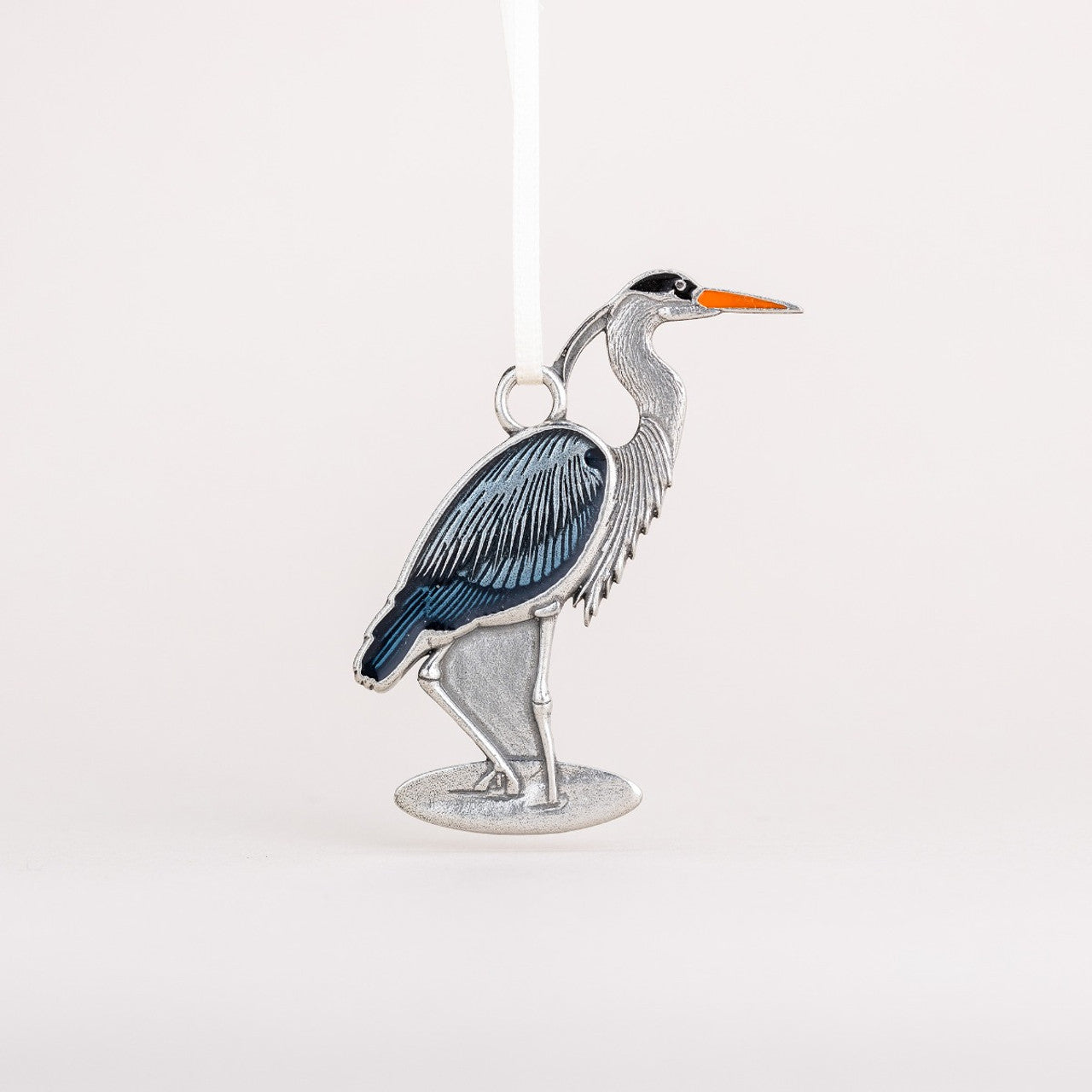 Blue Heron Pewter Ornament