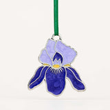 Decorative ornament with a purple and blue flower design on a white background