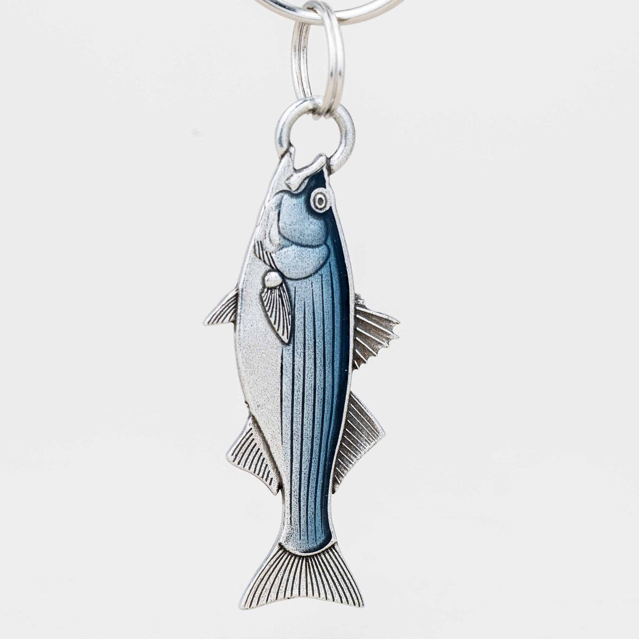 Striped Bass Pewter Keyring