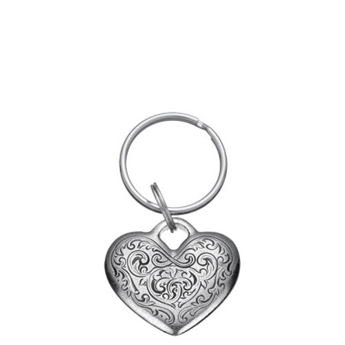 Florentine Heart Pewter Keyring