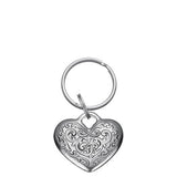 Florentine Heart Pewter Keyring