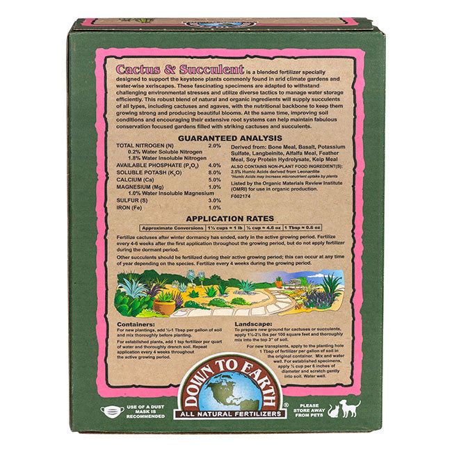 cactus and succulent fertilizer Cactus & Succulent 2-4-8 Fertilizer Mini 1 Lb – The Old Farmer's Almanac Store