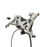 Close-up of metal garden stake with solar-powered flower light