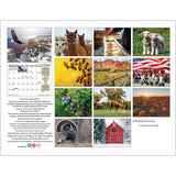 the back cover of the 2026 Country calendar showing all of the interior images