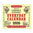 The cover image for The Old Farmer's Almanac Everyday Calendar 2026 featuring iconic Almanac Yellow background and Robert B Thomas and Ben Franklin portraits 