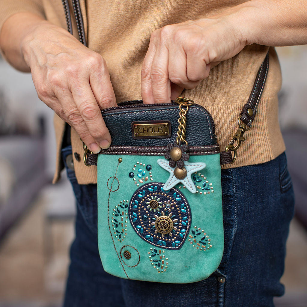 Dazzled Cell Phone Crossbody - Sea Turtle