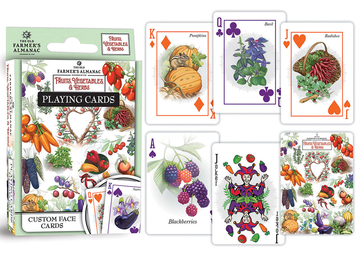 The Old Farmer's Almanac Fruits, Vegetables, Herbs Playing Cards