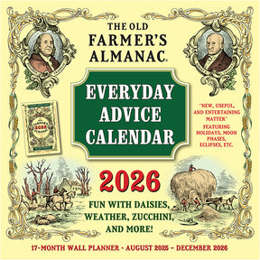2026 Old Farmer's Almanac Everyday Advice Calendar with vintage design elements.