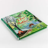 Children's book titled 'A Year in Nature' with illustrations of animals and nature on a white background