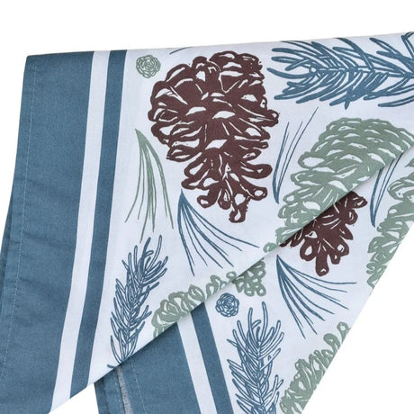 folded bandana with pine cone and leaf pattern on a white background