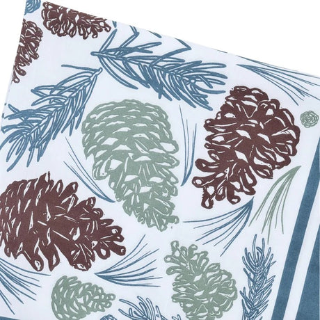 close up of Pattern of pine cones and branches on the pine cone bandana