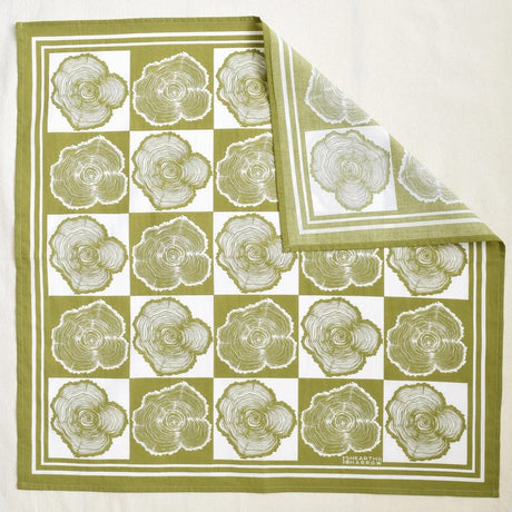 square bandana with tree ring pattern on a white background