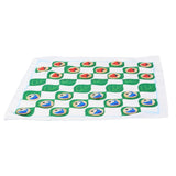 a full view of the whole checkerboard showing all 12 cardinal checkers and all 12 blue jay checkers