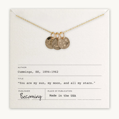 Cummings Sun Moon & Stars Necklace - Silver or Gold