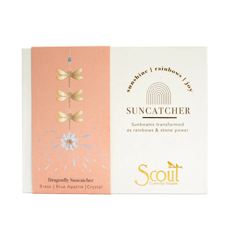 Scout suncatcher packaging with dragonfly design on a white background
