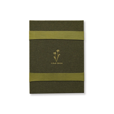 the field press unpackaged showing the linen cover and two heavyweight bands
