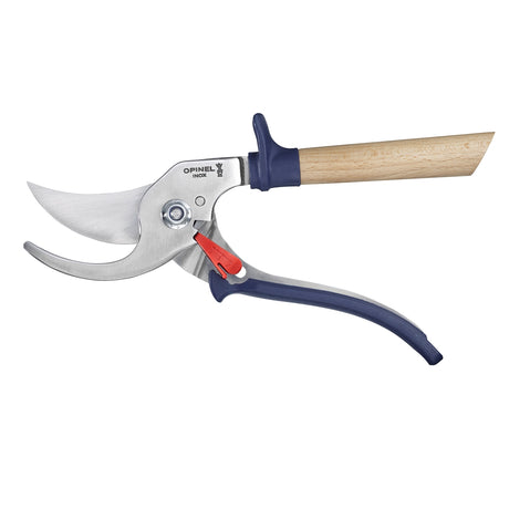 Gardening shears with a wooden handle on a white background