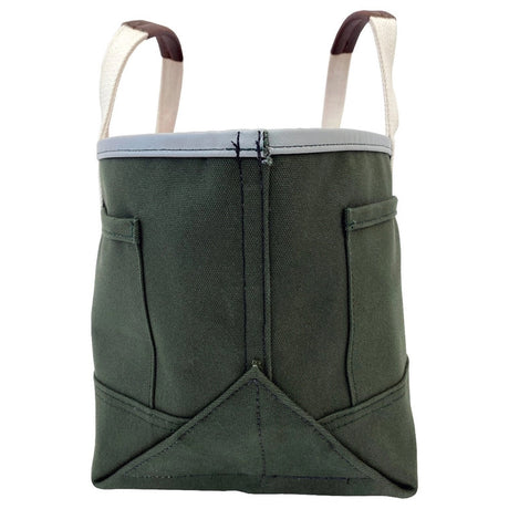 a side view of the garden tote showing the depth of the bag