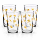 Vintage Bee Mini 7oz Drinking Glasses – Set of 4