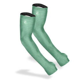 The protection sleeves in a heather green color