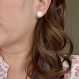 Pressed Hydrangea Studs - Brass or Silver