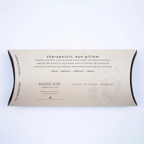 the back of the packaging for the Indigo Eye Pillows