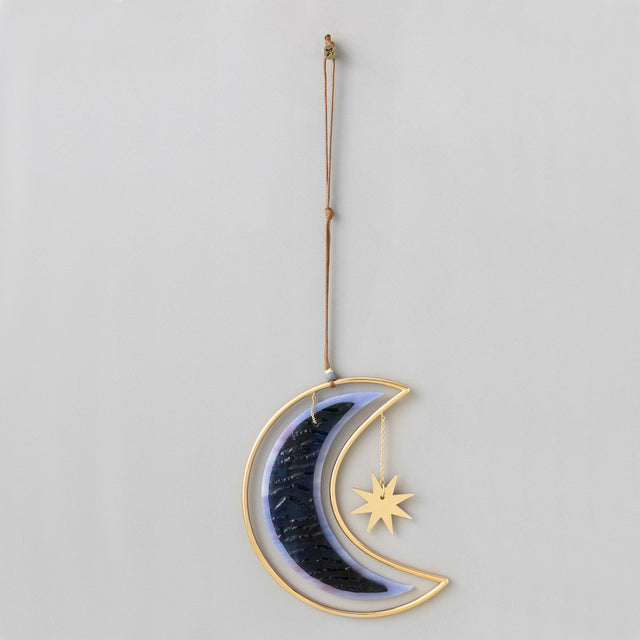 Moon & Star Stained Glass Light Catcher
