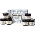 Collection of Lighthouse Keeper's Gourmet Jams with a decorative box on a white background