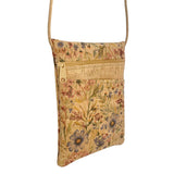 Floral patterned crossbody bag on a white background