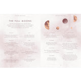 Interior page of the Moon Journal with the different full moons and their meanings for each month of the year