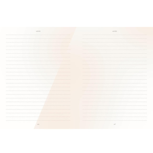 lined interior pages of the journal with diagonal gradient in peach grey tones