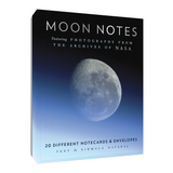 Notecard box with image of the moon -  'Moon Notes' with NASA moon image on cover