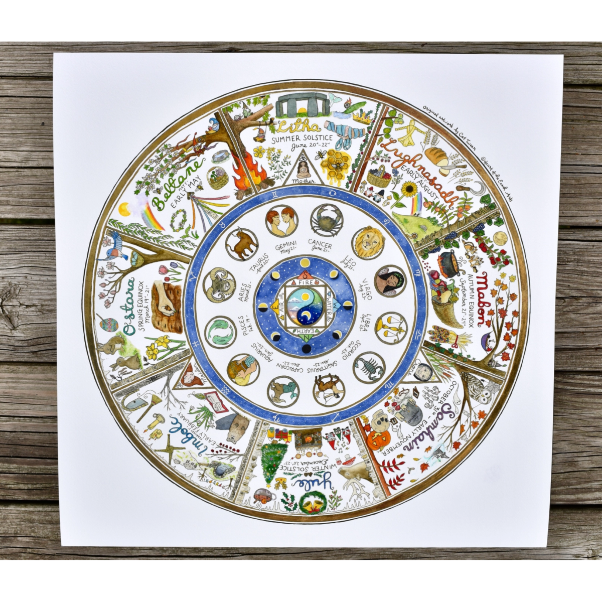 Giclée Art Print - Pagan Wheel of the Year